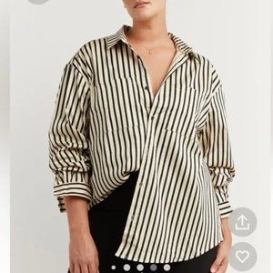 Dissh Striped Lockwood Button Down Blouse EUC